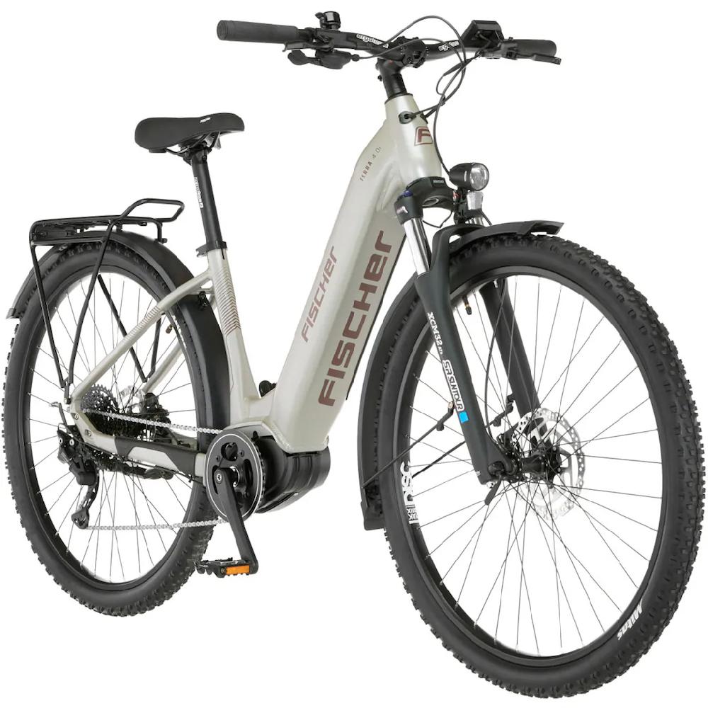 FISCHER Fahrrad E-Bike »TERRA 4.0i 43« 10 Gang Shimano Deore Mittelmotor 250 W (mit Fahrradschloss) Pedelec Elektrofahrrad für Damen u. Herren ATP auf Raten Black Friday Preise