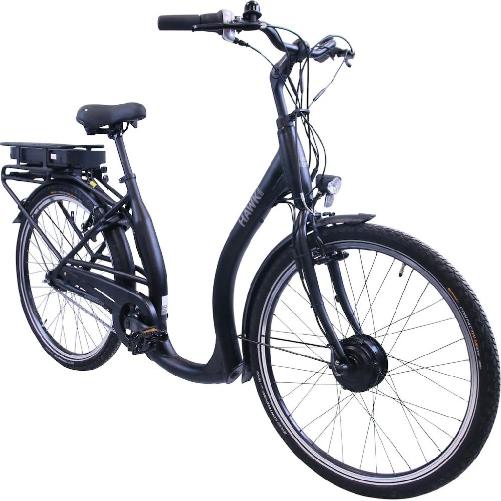 HAWK Bikes E-Bike »eCity Comfort« 7 Gang Shimano Nexus 7-Gang Frontmotor 250 W Pedelec Elektrofahrrad für Damen u. Herren Cityrad