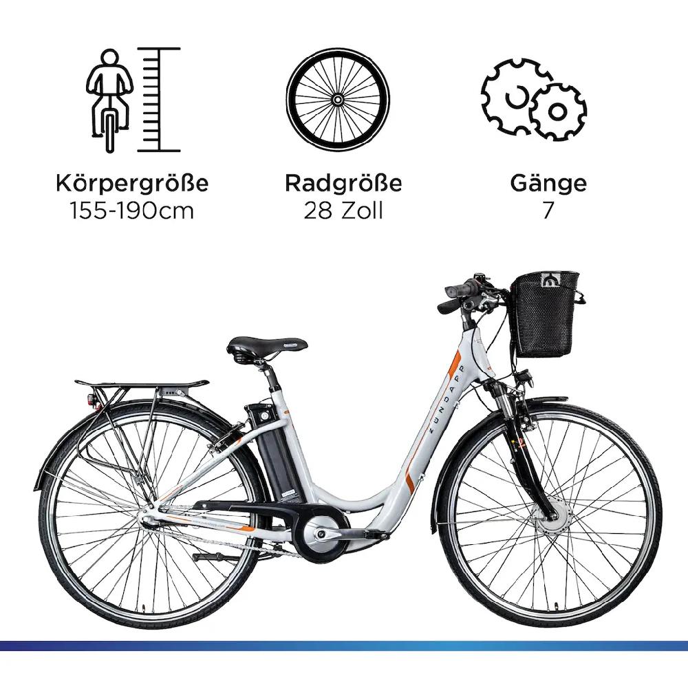 Zündapp E-Bike »Z517« 7 Gang Shimano Frontmotor 250 W Pedelec Elektrofahrrad für Damen u. Herren Cityrad auf Rechnung kaufen 2025