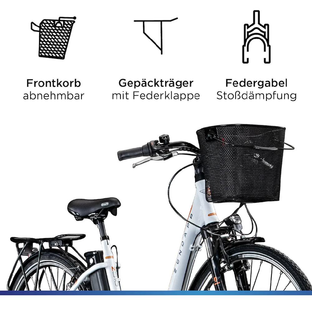 Zündapp E-Bike »Z517« 7 Gang Shimano Frontmotor 250 W Pedelec Elektrofahrrad für Damen u. Herren Cityrad auf Rechnung kaufen 2025