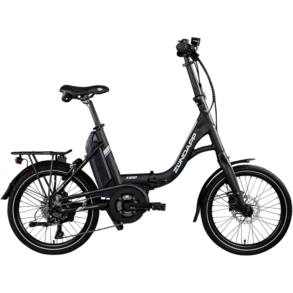 Zündapp E-Bike »X100« 9 Gang Shimano Sora Mittelmotor 250 W Pedelec Elektrofahrrad für Damen u. Herren Faltrad