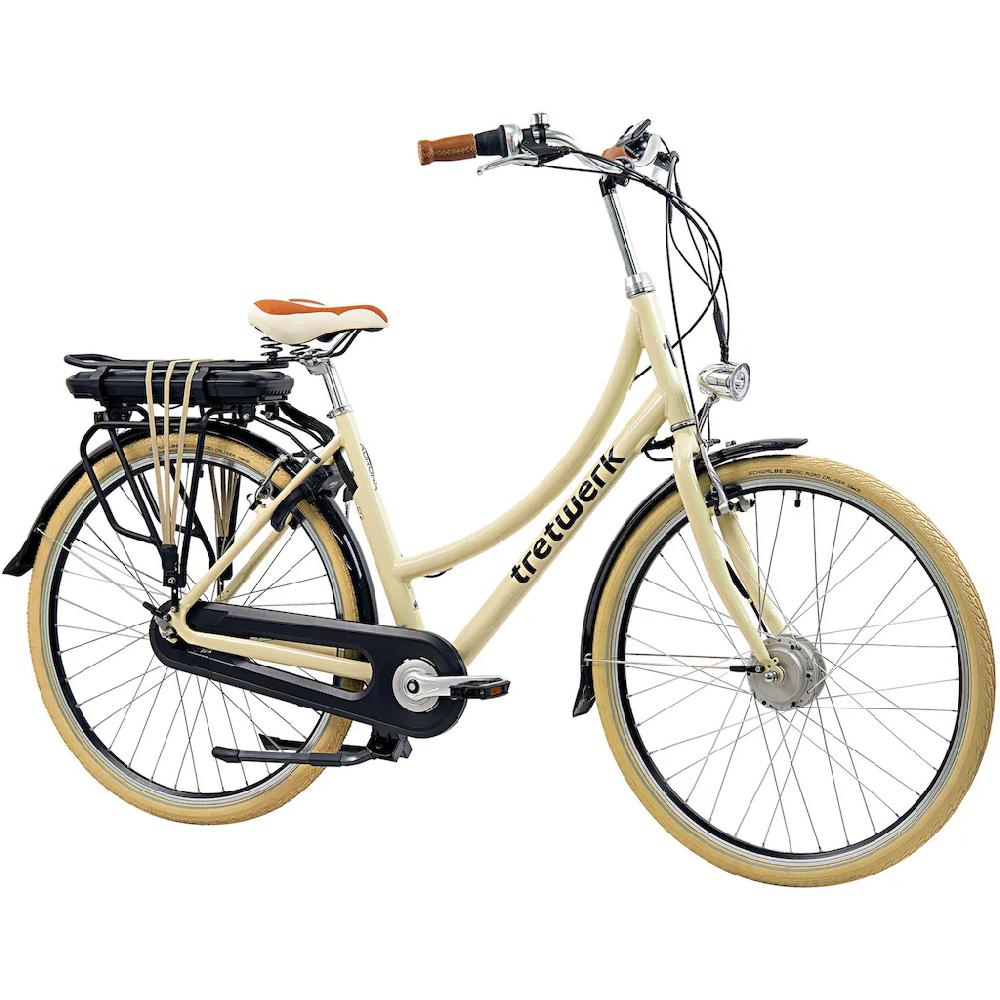 Tretwerk E-Bike »Aurora« 7 Gang Frontmotor 250 W (im Retro-Stil) Pedelec Elektrofahrrad für Damen u. Herren Cityrad