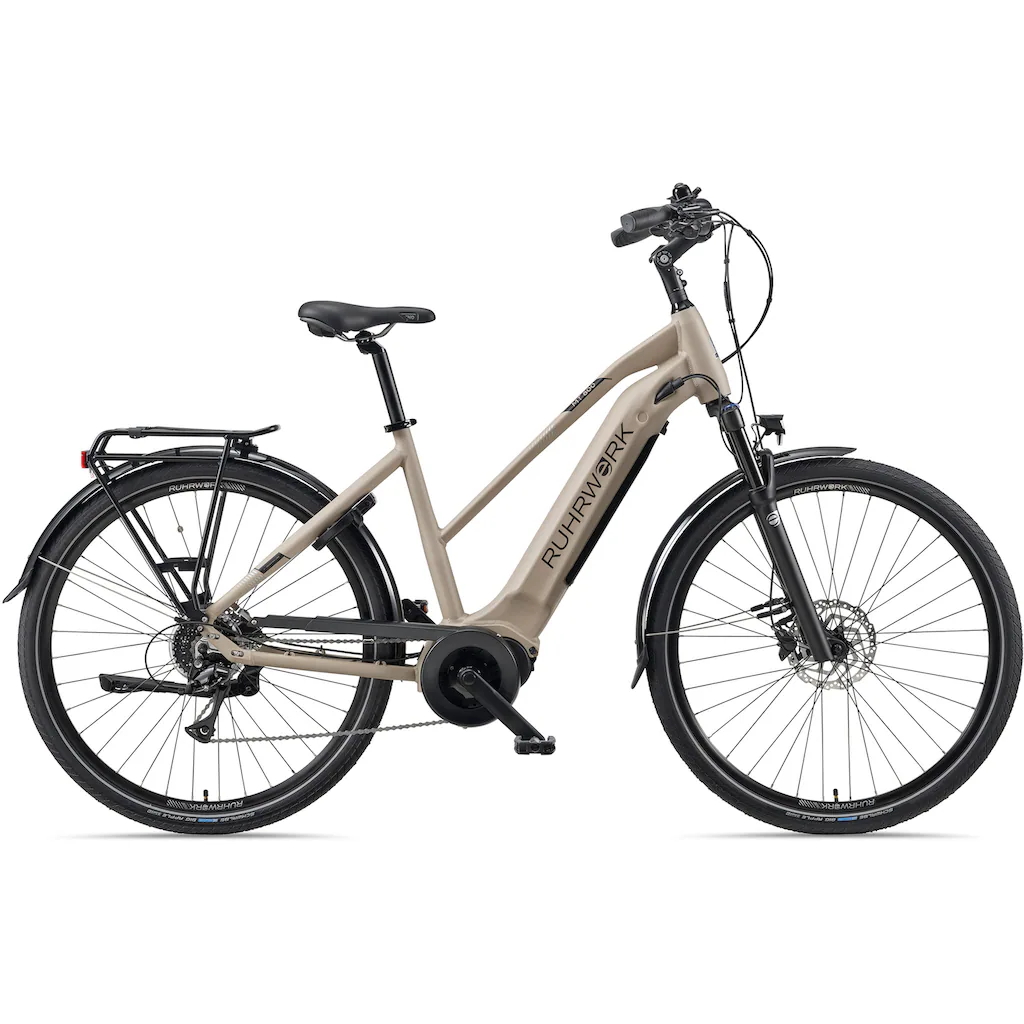 RUHRWERK E-Bike »MT800 Damen« 8 Gang Shimano Acera Mittelmotor 250 W Pedelec Elektrofahrrad für Damen Trekkingrad auf Rechnung