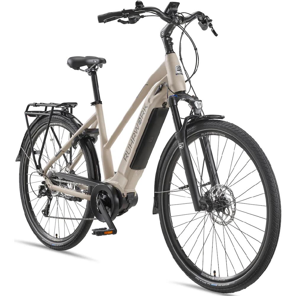 RUHRWERK E-Bike »MT800 Damen« 8 Gang Shimano Acera Mittelmotor 250 W Pedelec Elektrofahrrad für Damen Trekkingrad auf Rechnung im Angebot