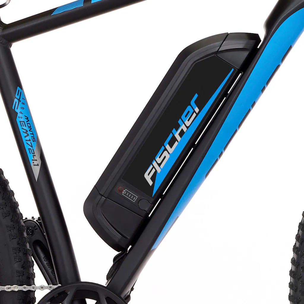 FISCHER Fahrrad E-Bike »MONTIS EM 1724.1 627« 10 Gang Shimano Deore Heckmotor 250 W (mit Schloss) Pedelec Elektrofahrrad für Damen u. Herren MTB Mountainbike auf Rechnung online bestellen Schlussverkauf