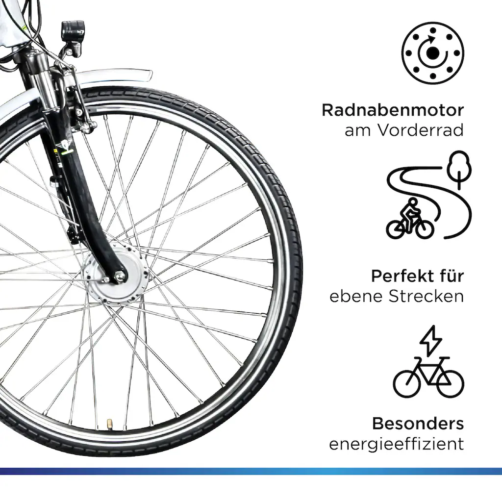 Zündapp E-Bike »Z517« 7 Gang Shimano Frontmotor 250 W (mit großem Frontkorb) Pedelec Elektrofahrrad für Damen u. Herren Cityrad auf Raten Günstiger Verkauf