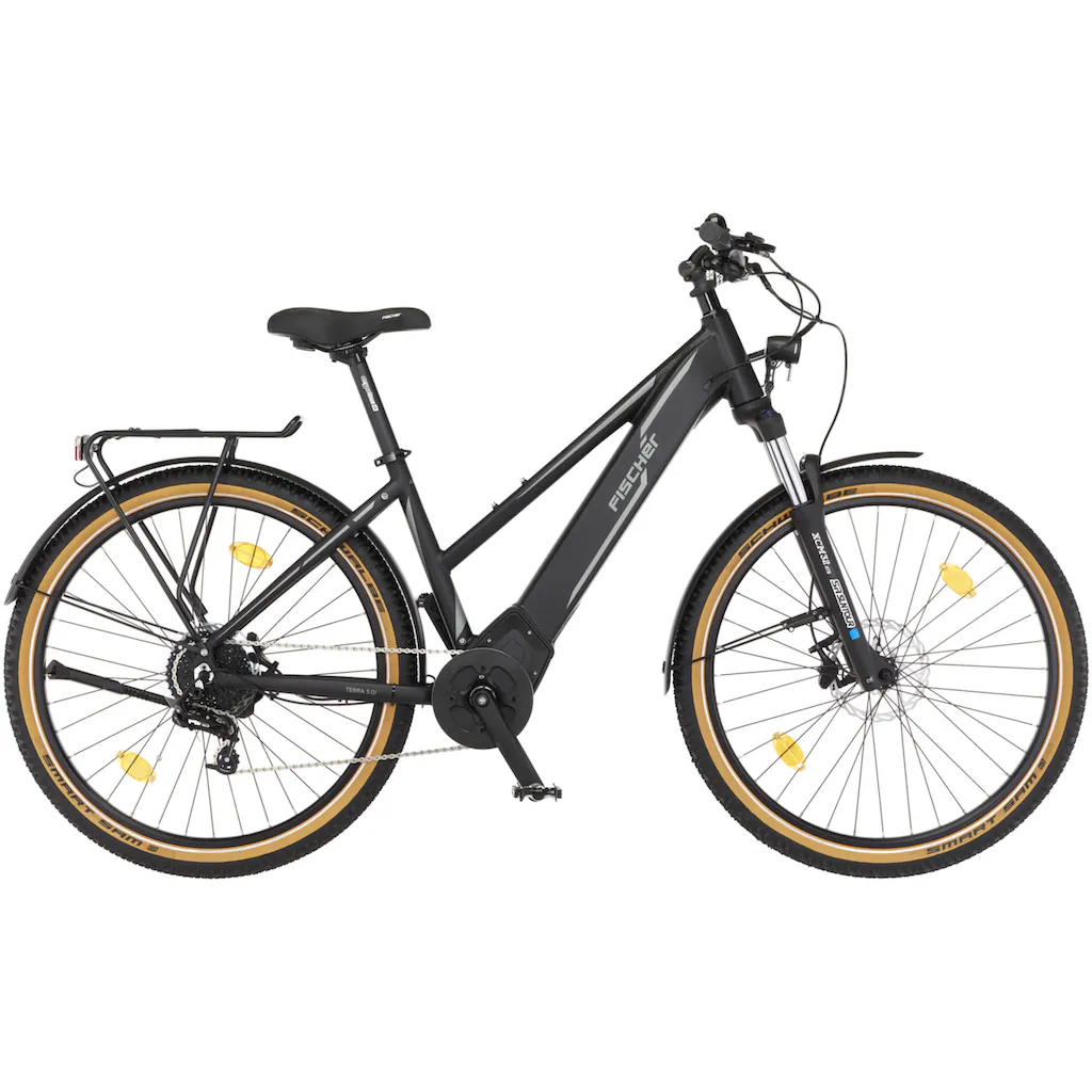 FISCHER Fahrrad E-Bike »TERRA 5.0i 504 sw« 10 Gang Clarks (mit Akku-Ladegerät-mit Werkzeug) Pedelec Elektrofahrrad für Damen u. Herren