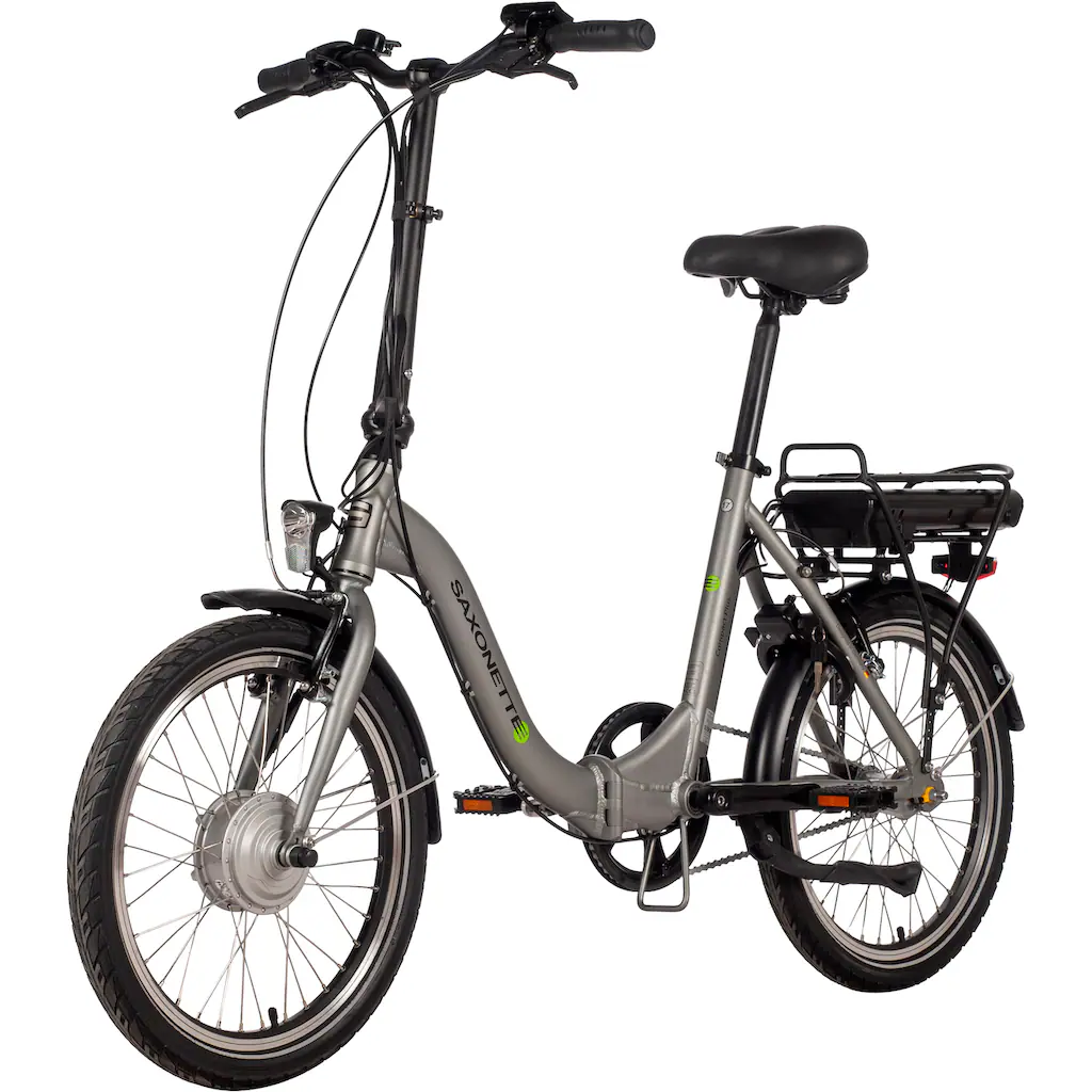 SAXONETTE E-Bike »Compact Plus 2.0« 3 Gang Frontmotor 250 W (mit Akku-Ladegerät) Pedelec Elektrofahrrad für Damen u. Herren Faltrad auf Rechnung bestellen Osterangebot