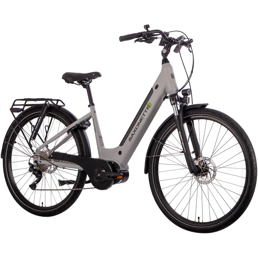 SAXONETTE E-Bike »Premium Sport (Wave)« 10 Gang Mittelmotor 250 W Pedelec Elektrofahrrad für Damen u. Herren Trekkingrad Vatertagsangebot