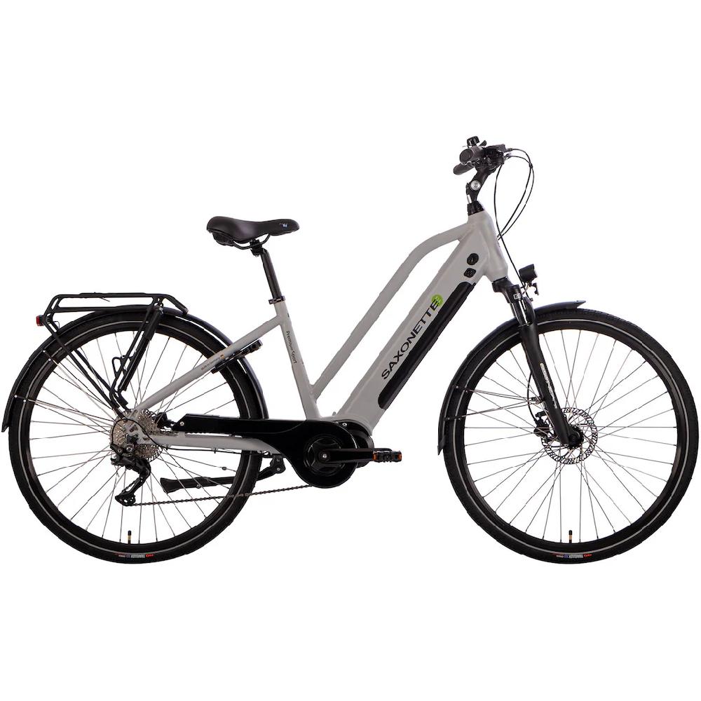 SAXONETTE E-Bike »Premium Sport (Trapez)« 10 Gang Mittelmotor 250 W Pedelec Elektrofahrrad für Damen Trekkingrad auf Rechnung