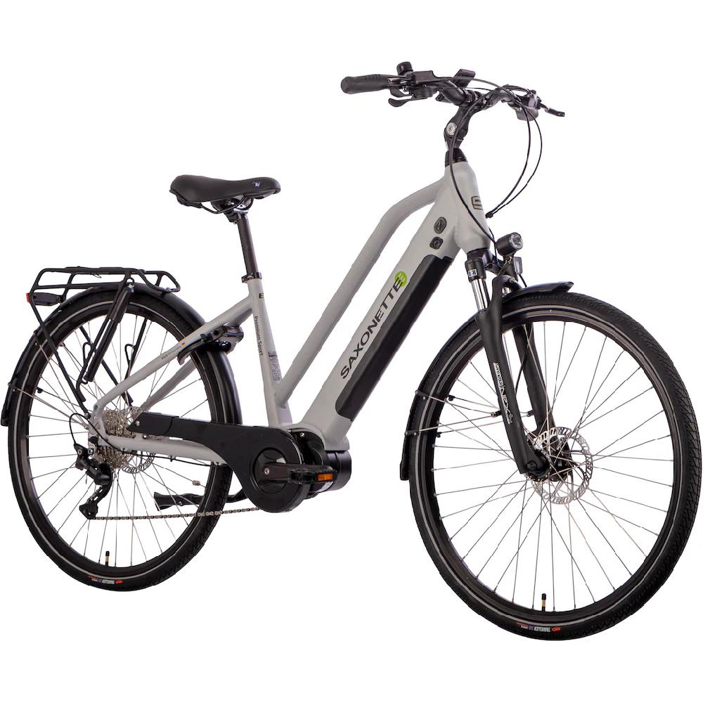 SAXONETTE E-Bike »Premium Sport (Trapez)« 10 Gang Mittelmotor 250 W Pedelec Elektrofahrrad für Damen Trekkingrad auf Rechnung Zeitlich begrenztes Angebot