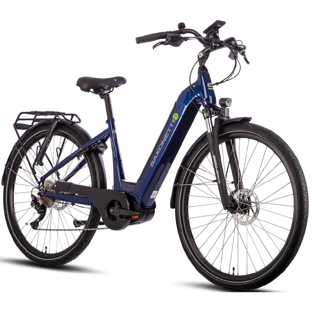 SAXONETTE E-Bike »Quantum Sport Wave« 10 Gang Shimano Mittelmotor 250 W Pedelec Elektrofahrrad für Damen u. Herren Trekkingrad Sonderangebote