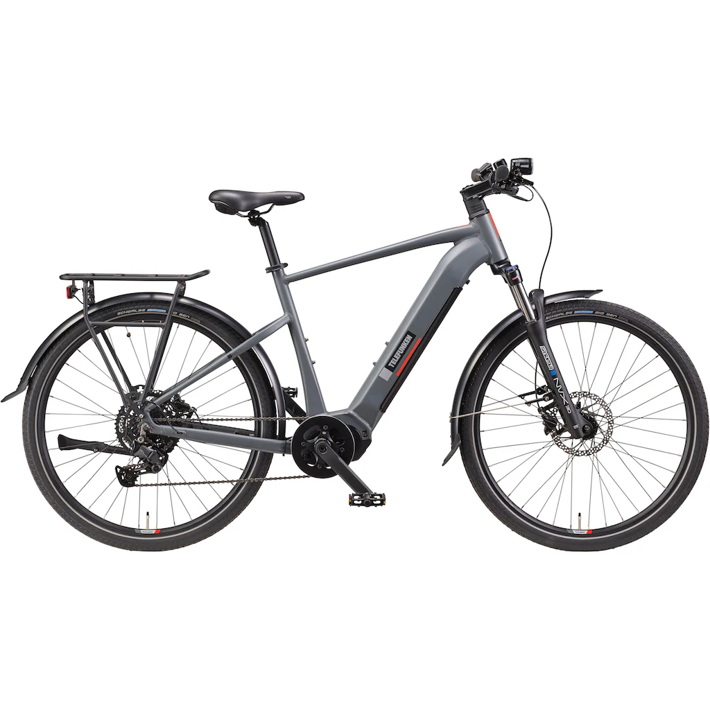 Telefunken E-Bike »SUV710« 9 Gang Shimano Mittelmotor 250 W (27 5 Zoll Straßenzulassung Scheibenbremsen) Pedelec Elektrofahrrad für Herren u. Damen Trekkingrad Cityrad auf Raten