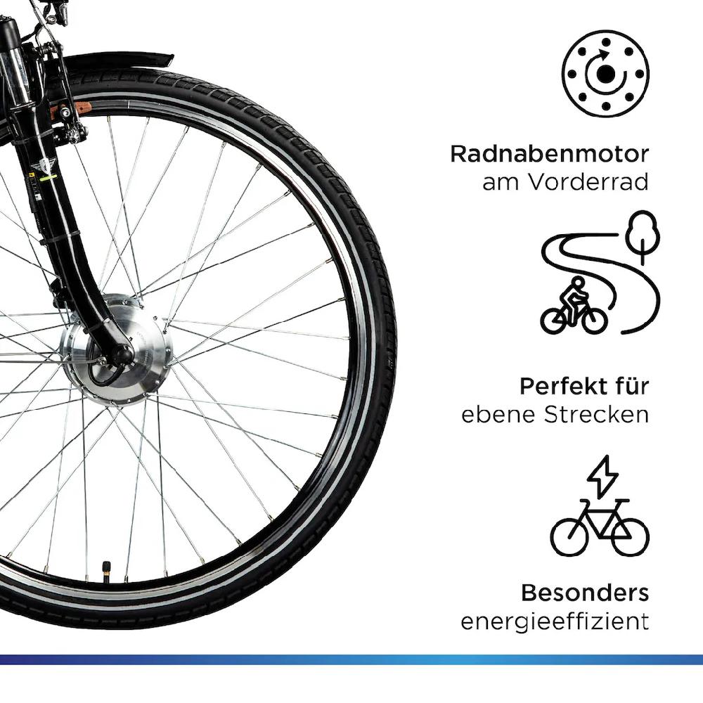 Zündapp E-Bike »Z510« 3 Gang Shimano Nexus SC-3C41 Frontmotor 250 W Pedelec Elektrofahrrad für Damen u. Herren Cityrad Riesige Rabatte