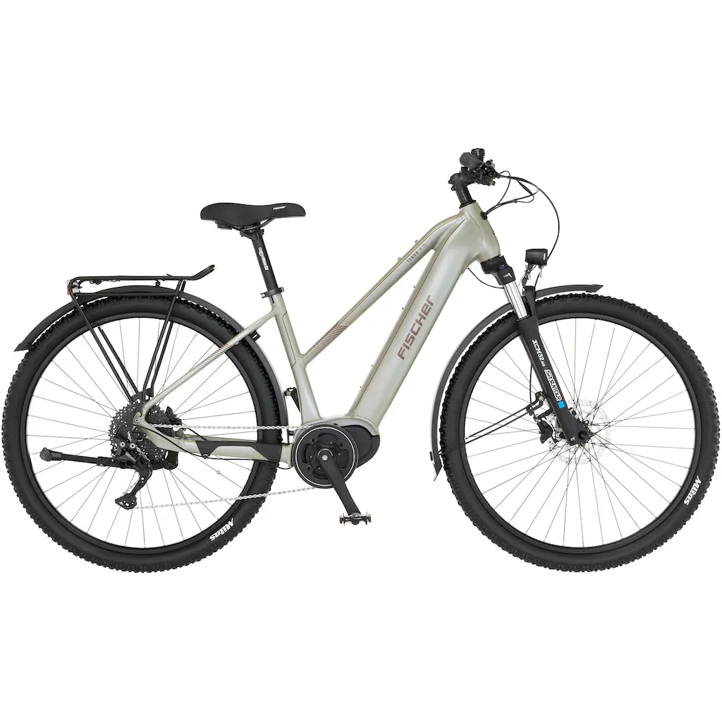 FISCHER Fahrrad E-Bike »TERRA 4.0i 45« 10 Gang Shimano Deore Mittelmotor 250 W (mit Fahrradschloss) Pedelec Elektrofahrrad für Damen u. Herren ATP auf Raten