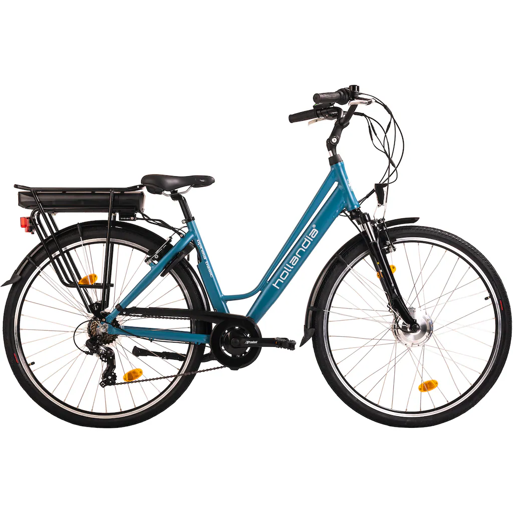 Hollandia E-Bike »Optima Basic« 7 Gang Shimano Tourney Frontmotor 250 W Pedelec Elektrofahrrad für Damen u. Herren Cityrad