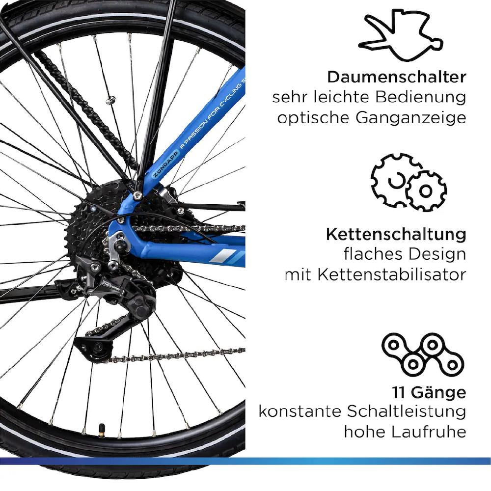 Zündapp E-Bike »X500« 11 Gang Shimano Deore Mittelmotor 250 W Pedelec Elektrofahrrad für Damen u. Herren Trekkingrad auf Rechnung zollfrei