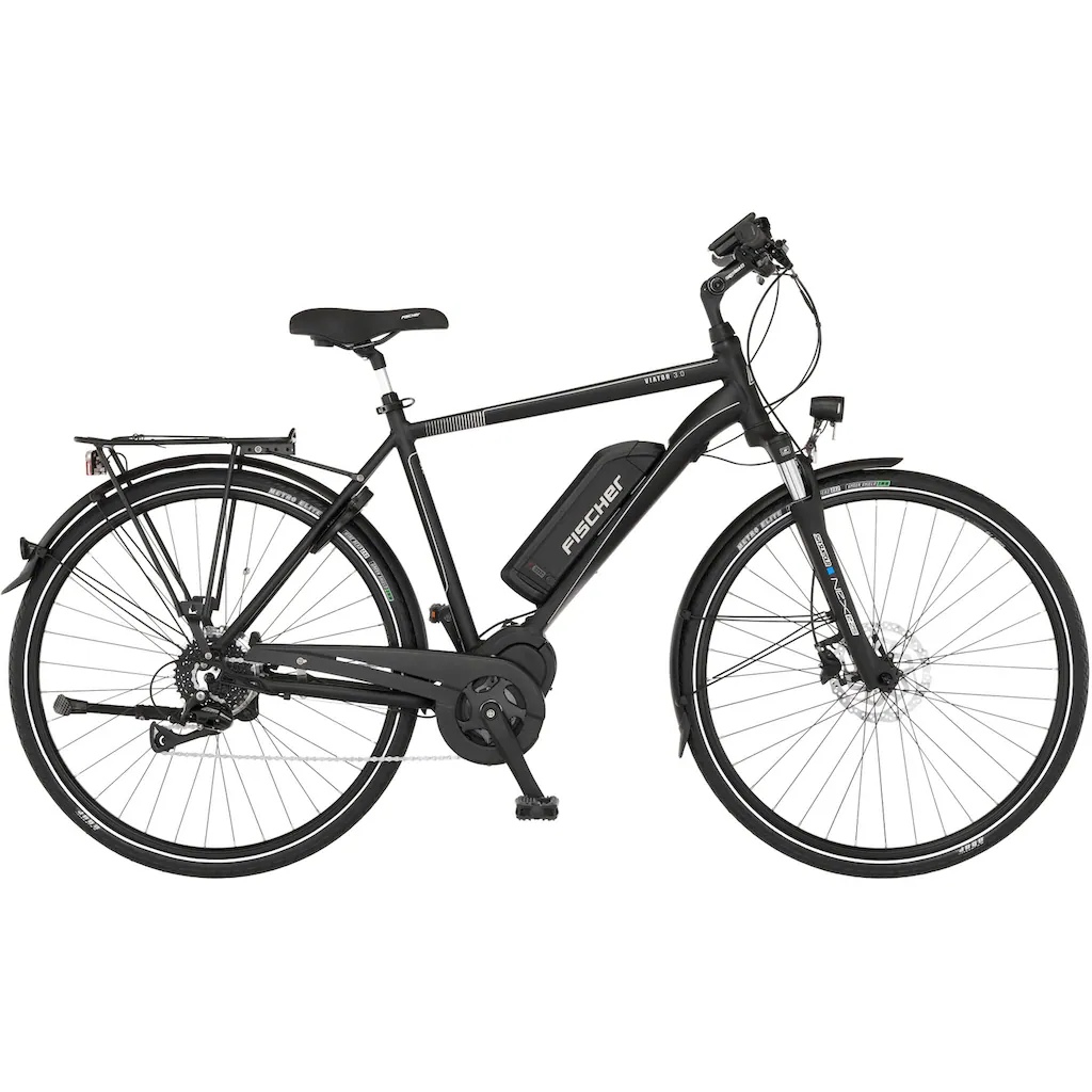 FISCHER Fahrrad E-Bike »VIATOR 3.0 Herren 55« 8 Gang Shimano Acera Mittelmotor 250 W (mit Faltschloss) Pedelec Elektrofahrrad für Damen u. Herren Trekkingrad auf Raten