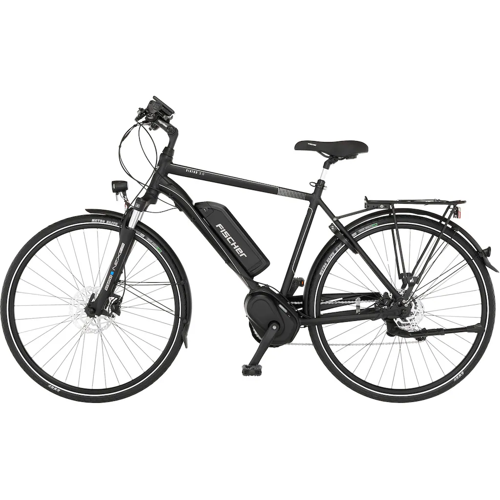 FISCHER Fahrrad E-Bike »VIATOR 3.0 Herren 55« 8 Gang Shimano Acera Mittelmotor 250 W (mit Faltschloss) Pedelec Elektrofahrrad für Damen u. Herren Trekkingrad auf Raten 2025
