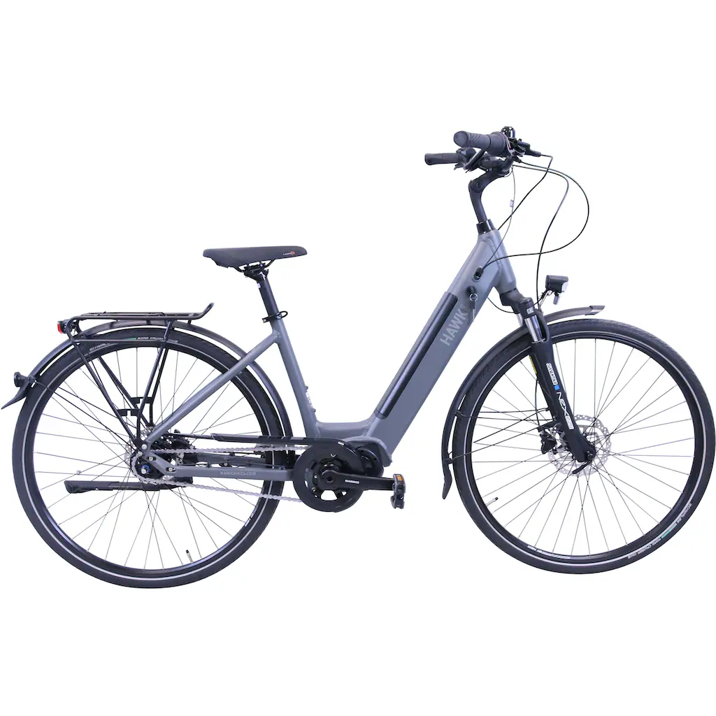 HAWK Bikes E-Bike »eCity Wave Integrated Lady STEPS« 7 Gang Shimano Nexus 7-Gang Mittelmotor 250 W Pedelec Elektrofahrrad für Damen u. Herren Cityrad auf Rechnung bestellen