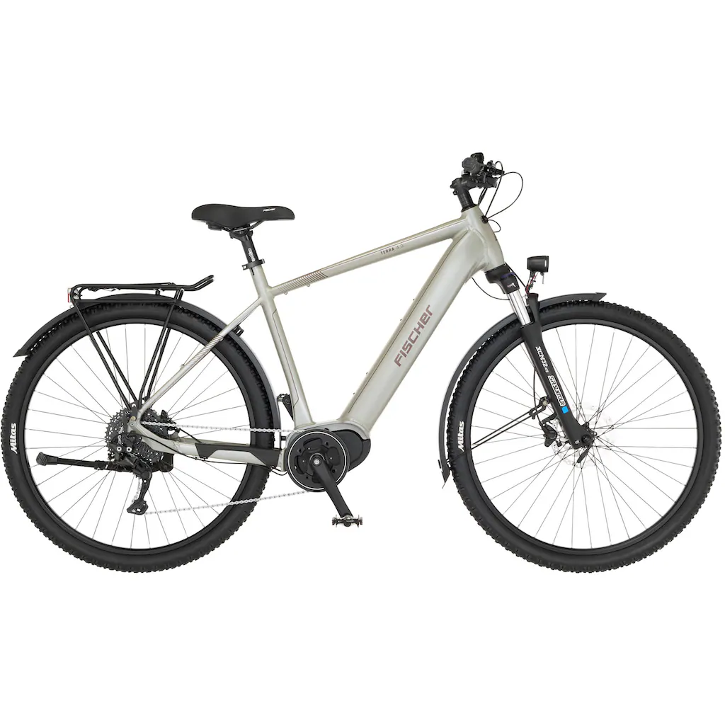 FISCHER Fahrrad E-Bike »TERRA 4.0i 55« 10 Gang Shimano Deore Mittelmotor 250 W (mit Fahrradschloss) Pedelec Elektrofahrrad für Damen u. Herren ATP