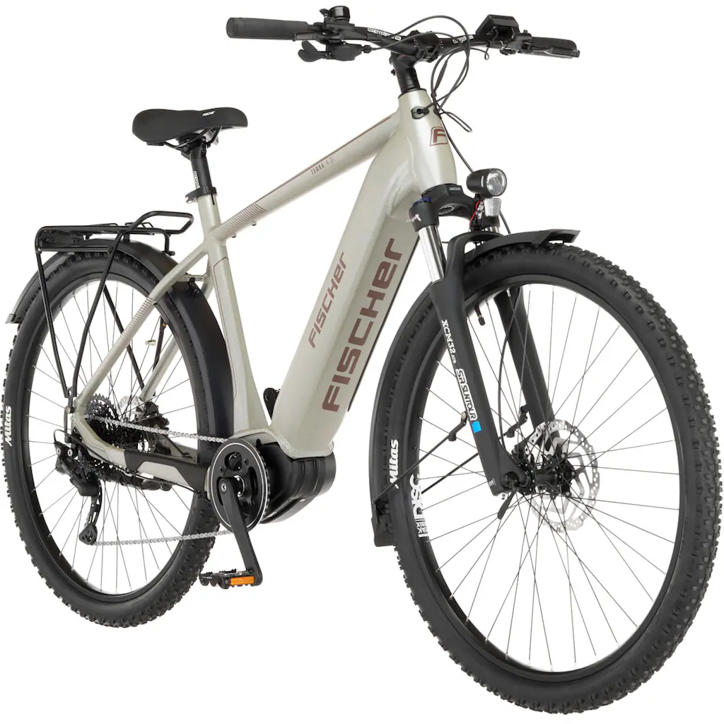 FISCHER Fahrrad E-Bike »TERRA 4.0i 55« 10 Gang Shimano Deore Mittelmotor 250 W (mit Fahrradschloss) Pedelec Elektrofahrrad für Damen u. Herren ATP Rabatt