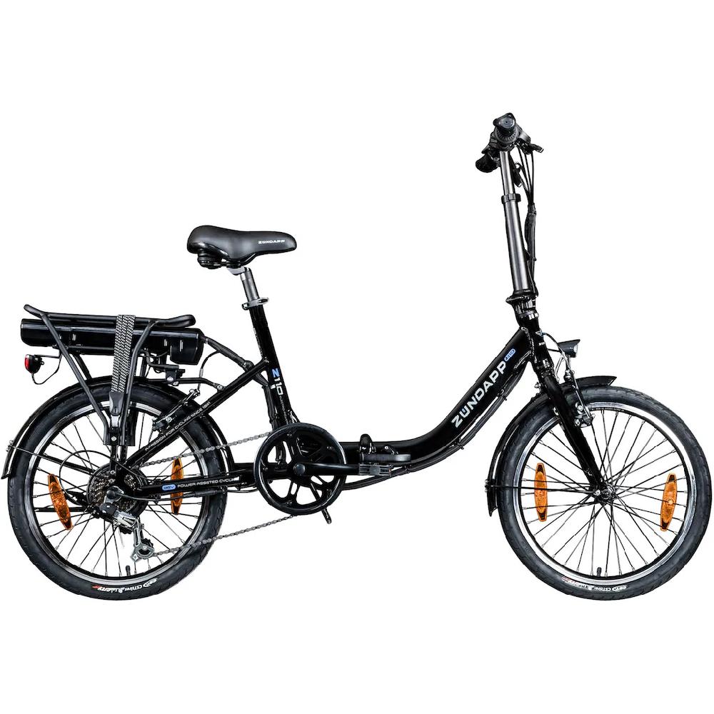 Zündapp E-Bike »Z110« 7 Gang Shimano RD-TY21 Tourney Heckmotor 250 W Pedelec Elektrofahrrad für Damen u. Herren Klapprad