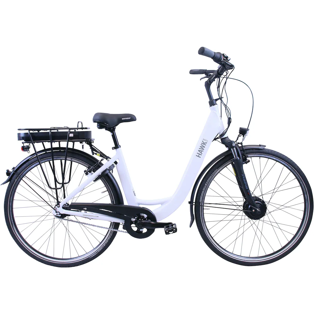 HAWK Bikes E-Bike »eCity Wave« 7 Gang Shimano Nexus 7-Gang Frontmotor 250 W Pedelec Elektrofahrrad für Damen u. Herren Cityrad auf Rechnung online kaufen
