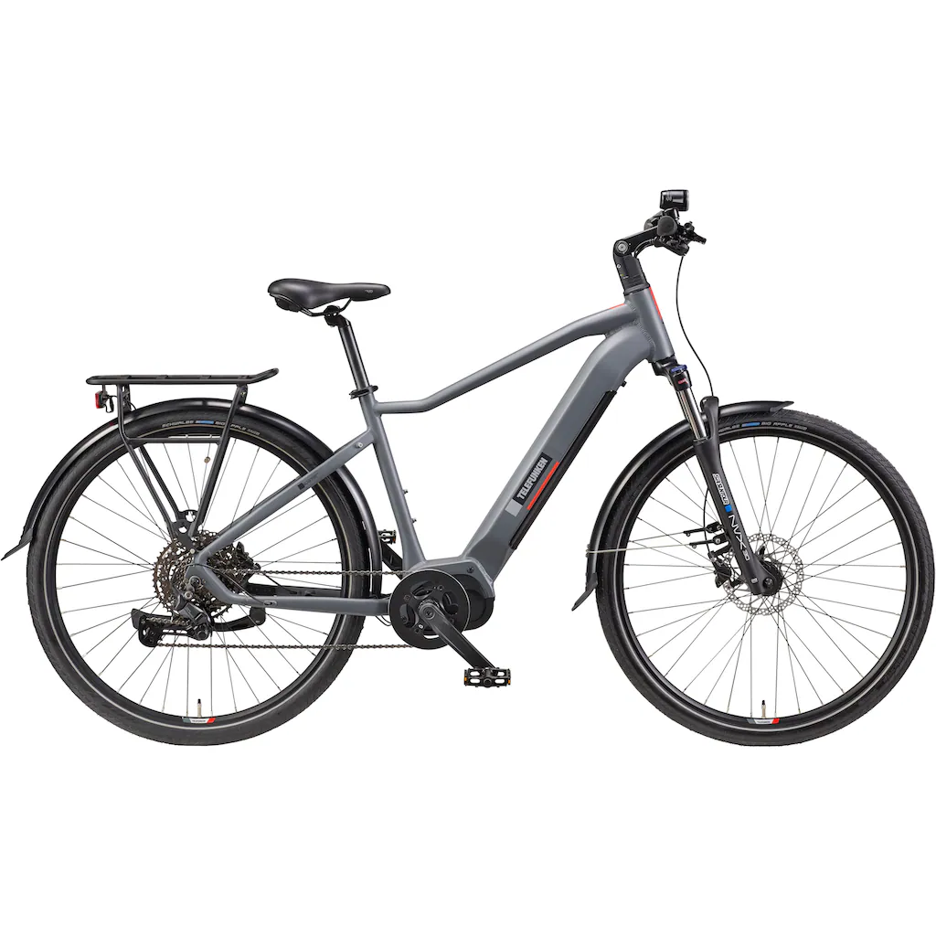 Telefunken E-Bike »SUV700« 10 Gang Shimano Mittelmotor 250 W (29 Zoll Straßenzulassung Scheibenbremsen) Pedelec Elektrofahrrad für Herren u. Damen Trekkingrad Cityrad auf Raten