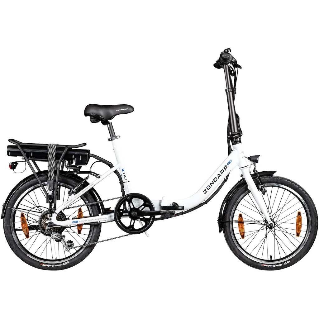 Zündapp E-Bike »Z110« 7 Gang Shimano RD-TY21 Tourney Heckmotor 250 W Pedelec Elektrofahrrad für Damen u. Herren Klapprad auf Rechnung online bestellen