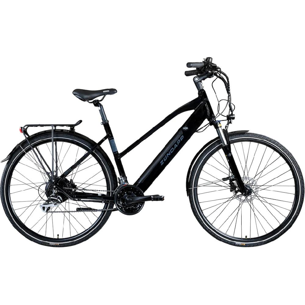 Zündapp E-Bike »Z810« 24 Gang Shimano Altus RD-M310 Heckmotor 250 W Pedelec Elektrofahrrad für Damen Trekkingrad auf Raten