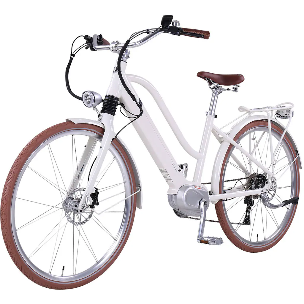 eGO Movement E-Bike »Classic 25 Cleopatra Trapez 45 cm Weiß 28"« 10 Gang Shimano Deore Mittelmotor 250 W Pedelec Elektrofahrrad für Damen u. Herren Cityrad auf Rechnung online bestellen VIP-Rabatte