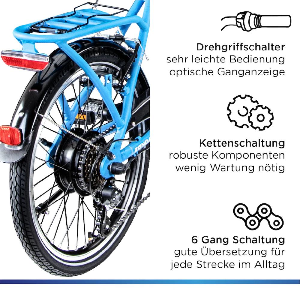 Zündapp E-Bike »Z101« 6 Gang Shimano Tourney RD-TY300 Heckmotor 250 W Pedelec Elektrofahrrad für Damen u. Herren Faltrad auf Rechnung kaufen Neueste Stile