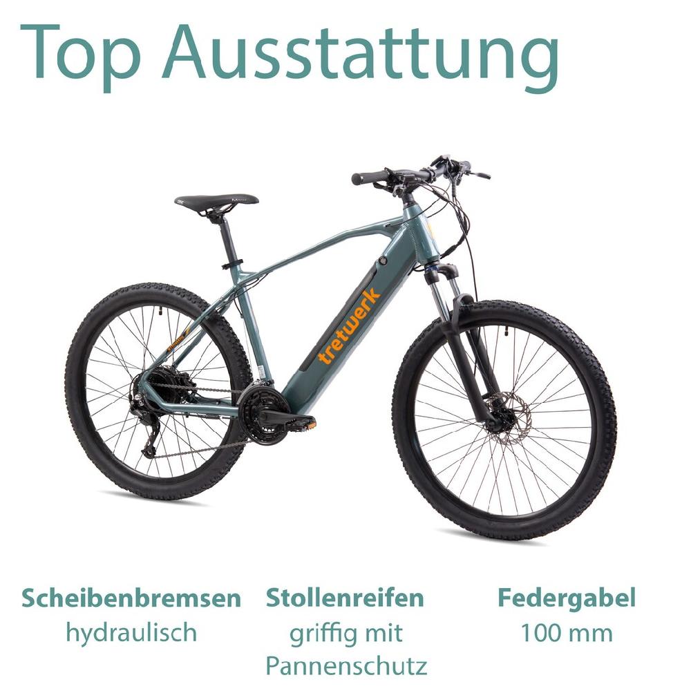Tretwerk E-Bike »Bolt« Shimano Heckmotor 250 W Pedelec Elektrofahrrad für Damen u. Herren MTB Mountainbike Bis zu 60% Rabatt