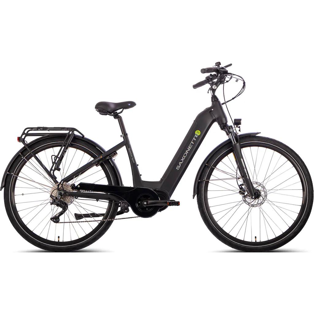 SAXONETTE E-Bike »Quantum Sport Wave« 10 Gang Shimano Mittelmotor 250 W Pedelec Elektrofahrrad für Damen u. Herren Trekkingrad auf Rechnung