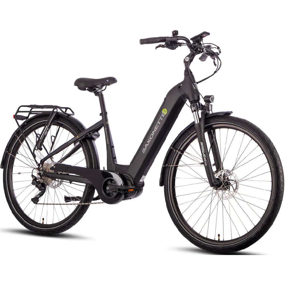 SAXONETTE E-Bike »Quantum Sport Wave« 10 Gang Shimano Mittelmotor 250 W Pedelec Elektrofahrrad für Damen u. Herren Trekkingrad auf Rechnung Super Rabatt
