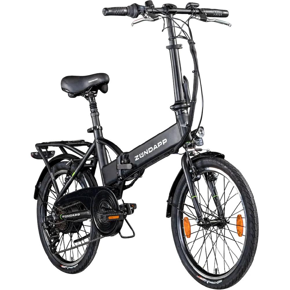 Zündapp E-Bike »Z101« 6 Gang Shimano Tourney Heckmotor 250 W Pedelec Elektrofahrrad für Damen u. Herren Klapprad auf Rechnung online bestellen Rabatte dieses Monats