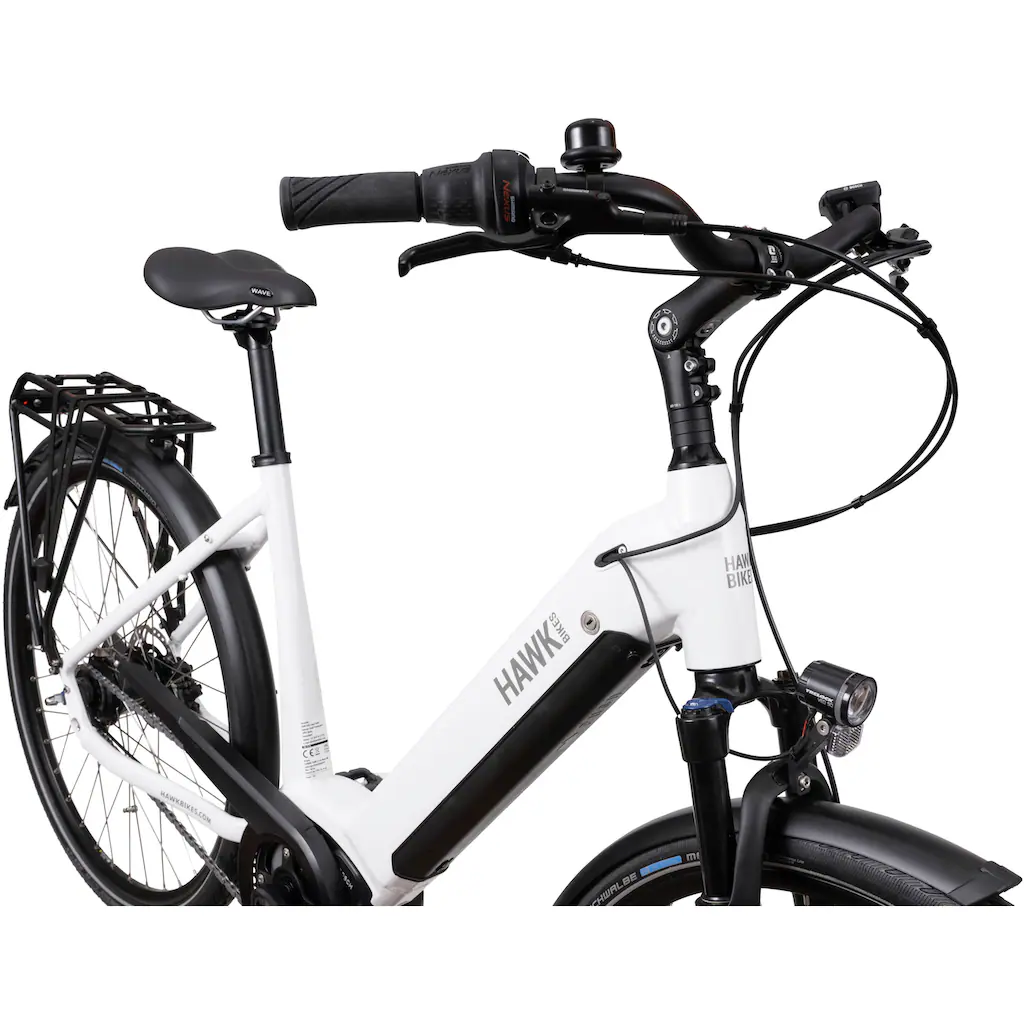 HAWK Bikes E-Bike »eCity Wave 400« 8 Gang Shimano Pedelec Elektrofahrrad für Damen u. Herren Cityrad auf Rechnung online kaufen Verkauf