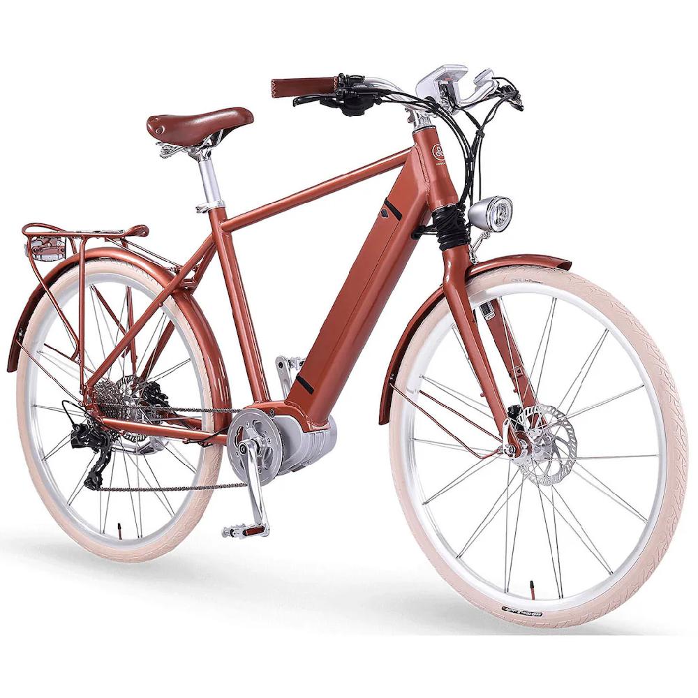 eGO Movement E-Bike »Classic 25 Cäsar Herren 54 cm Bronze 28"« 10 Gang Shimano Deore Mittelmotor 250 W Pedelec Elektrofahrrad für Damen u. Herren Cityrad auf Rechnung bestellen Versandkostenfrei