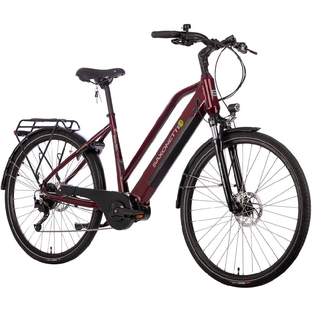 SAXONETTE E-Bike »Deluxe Sport Lady« 9 Gang Shimano Alivio Mittelmotor 250 W Pedelec Elektrofahrrad für Damen u. Herren Cityrad auf Rechnung kaufen Begrenztes Angebot