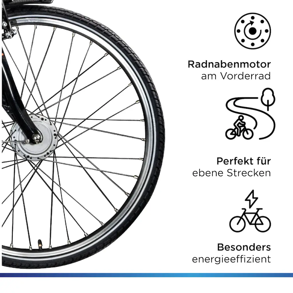 Zündapp E-Bike »Z510« 3 Gang Frontmotor 250 W E Bike 28 Zoll Damenfahrrad ab 155 cm mit 3 Gang Nabenschaltung Online Shopping