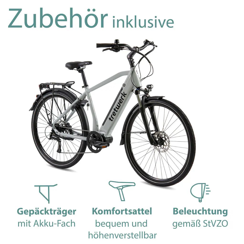 Tretwerk E-Bike »Sonic« 8 Gang Shimano Acera M3020 SGS Mittelmotor 250 W Pedelec Elektrofahrrad für Damen u. Herren Trekkingrad Cyber Monday