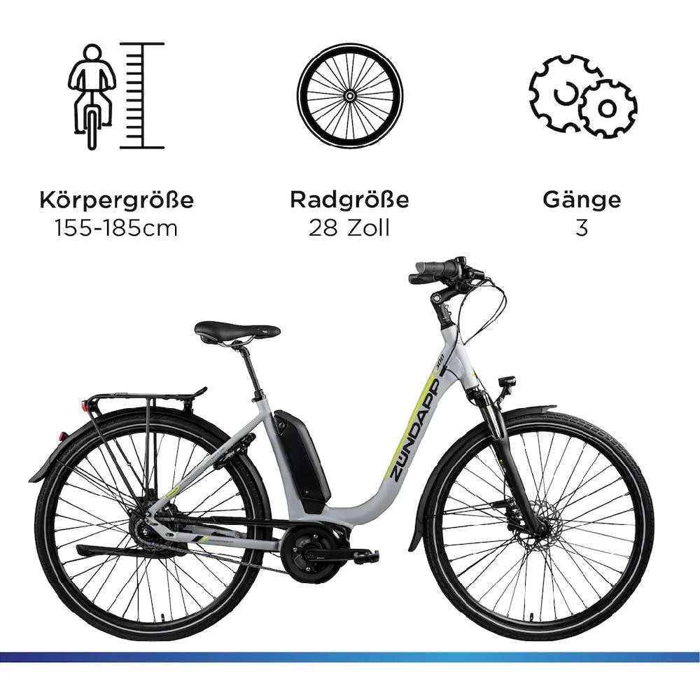 Zündapp E-Bike »X300« 7 Gang Shimano Nexus Mittelmotor 250 W Pedelec Elektrofahrrad für Damen u. Herren Cityrad Online Outlet