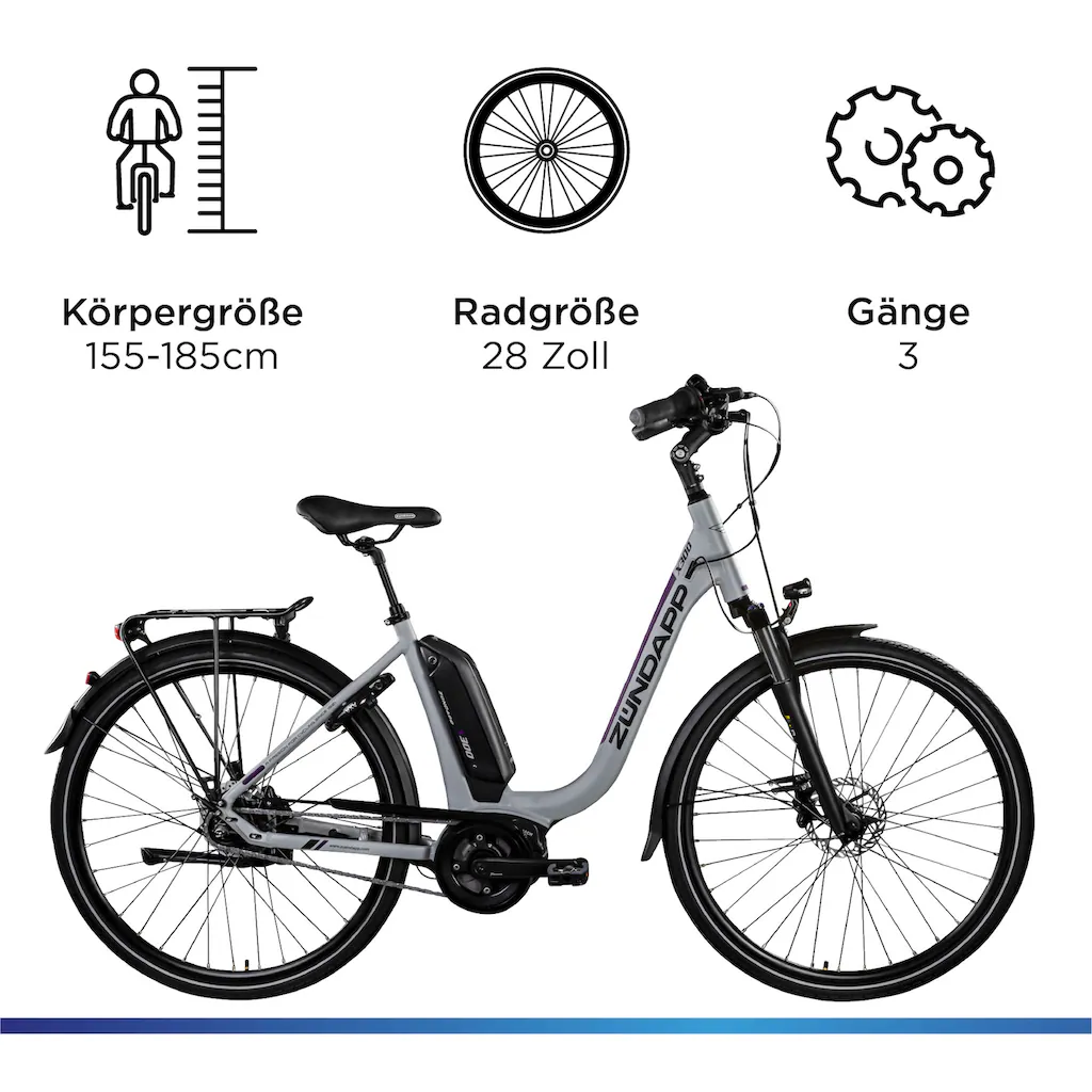 Zündapp E-Bike »X300« 7 Gang Shimano Nexus Mittelmotor 250 W Pedelec Elektrofahrrad für Damen u. Herren Cityrad auf Raten Zeitlich begrenztes Angebot