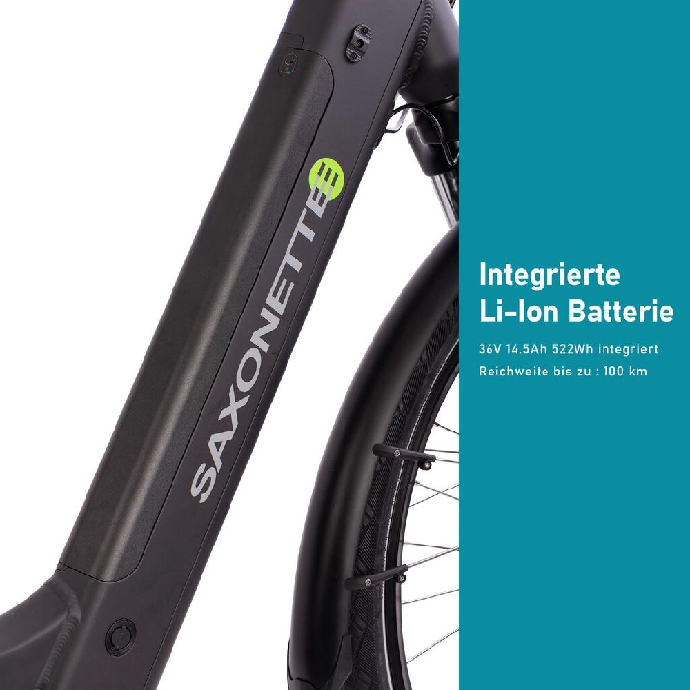 SAXONETTE E-Bike »Premium Sport (Trapez)« 10 Gang Mittelmotor 250 W Pedelec Elektrofahrrad für Damen Trekkingrad Bestseller