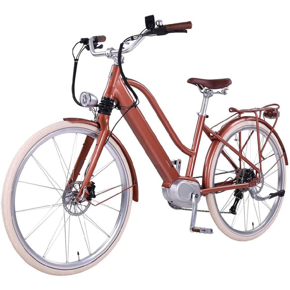 eGO Movement E-Bike »Classic 25 Cleopatra Trapez 45 cm Bronze 28"« 10 Gang Shimano Deore Mittelmotor 250 W Pedelec Elektrofahrrad für Damen u. Herren Cityrad auf Raten Kostenlose Rückgabe