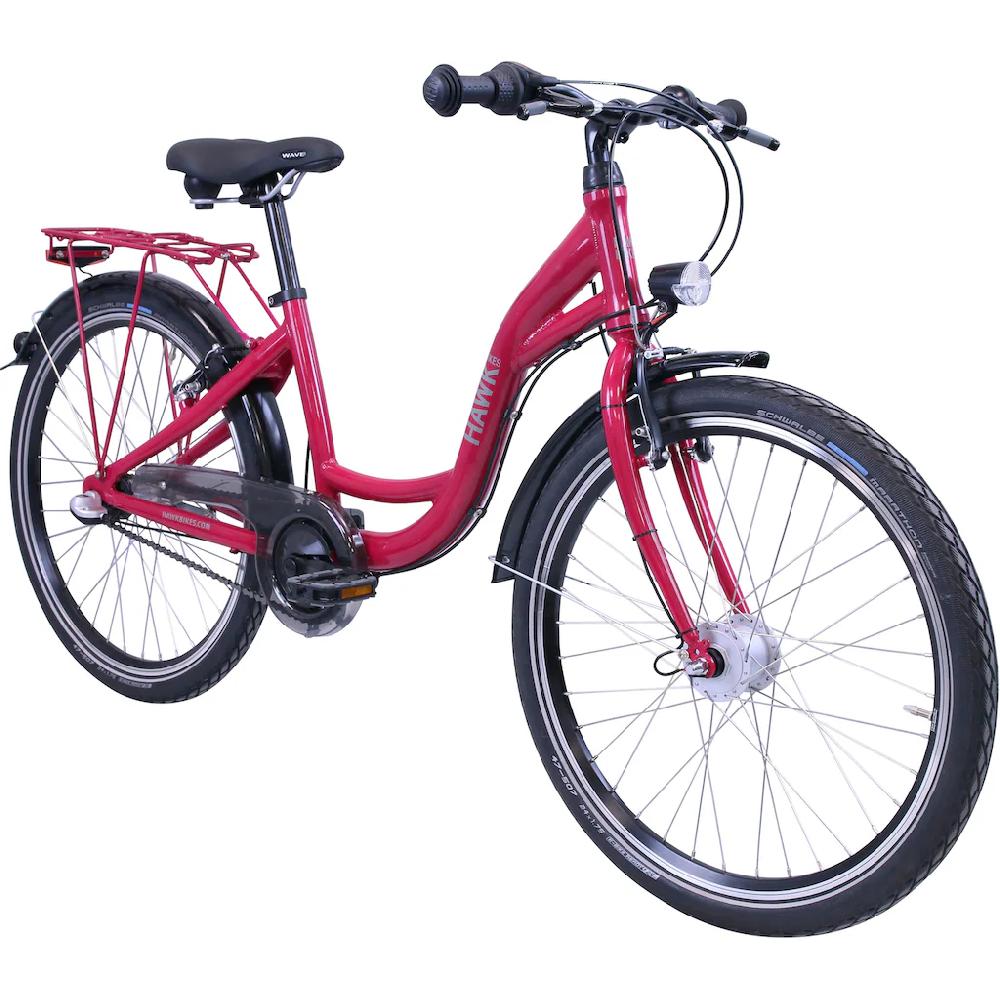 HAWK Bikes Jugendfahrrad »City Wave GIRLS« 3 Gang Shimano Nexus 3-Gang Schaltwerk für Damen auf Rechnung bestellen 50% Rabatt für begrenzte Zeit