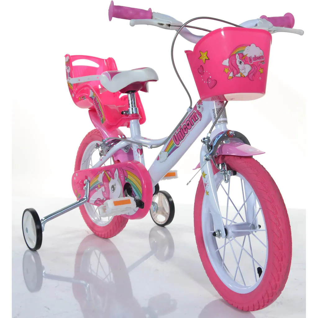 Dino Kinderfahrrad »Unicorn Einhorn« 1 Gang mit Stützrädern Korb und Puppensitz Angebote