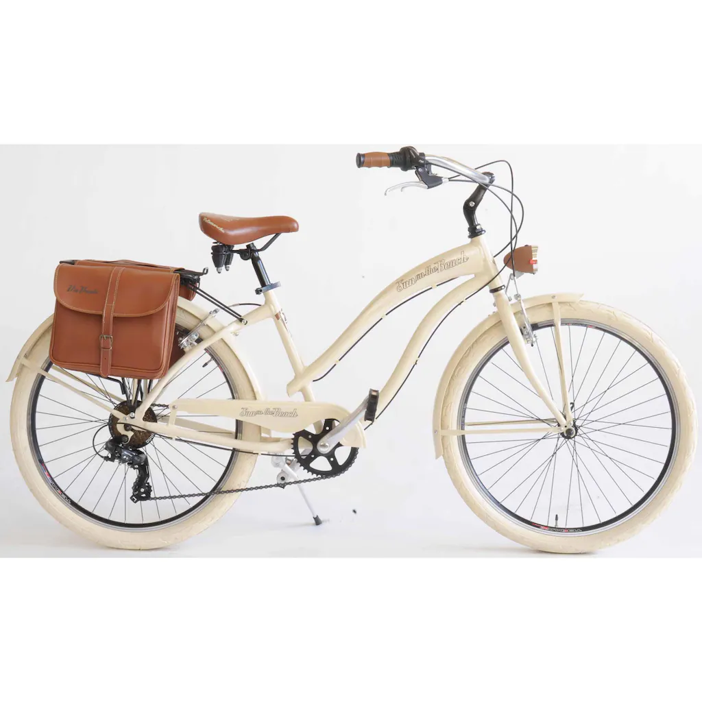 VENICE - I love Italy Cruiser »CRUISER Sun on the beach LADY« 6 Gang Kettenschaltung (Set 2 tlg. mit Doppeltaschen) für Damen Kettenschaltung 50% Rabatt mit kostenlosem Versand
