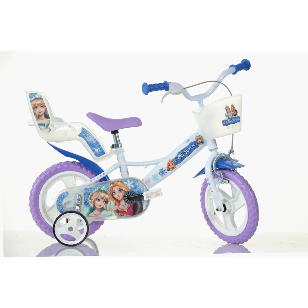 Dino Kinderfahrrad »Snow Queen Eiskönigin 12 Zoll« 1 Gang mit Stützrädern Korb und Puppensitz auf Rechnung online bestellen 2025